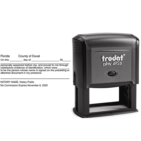 Florida Signature Witness Notary Stamp Body and Design