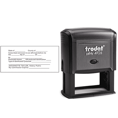 JURAT with Identification Notary Stamp - alternate view