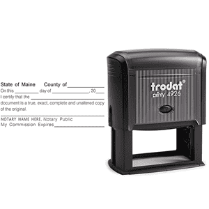 Maine Certified True Copy Notary Stamp Body and Design