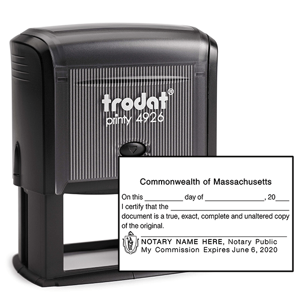 Massachusetts CERTIFIED TRUE COPY Notary Stamp