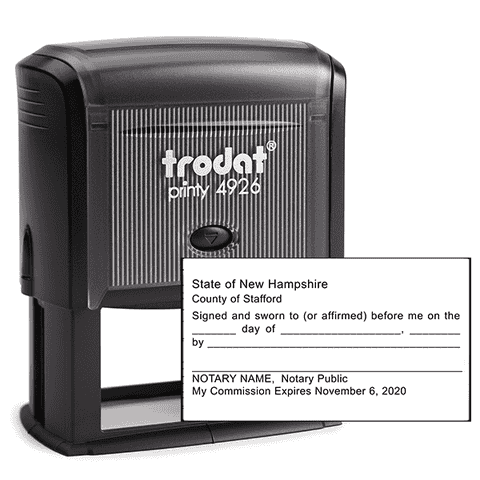 New Hampshire Jurat Notary Stamp