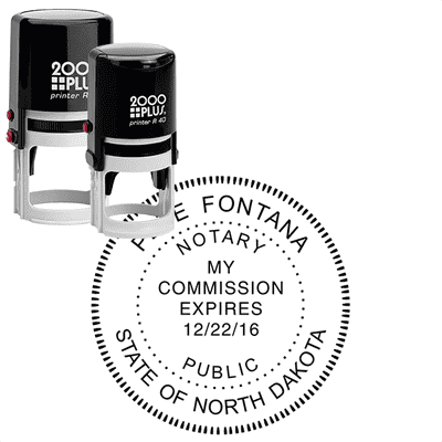 North Dakota Notary Stamp - Round