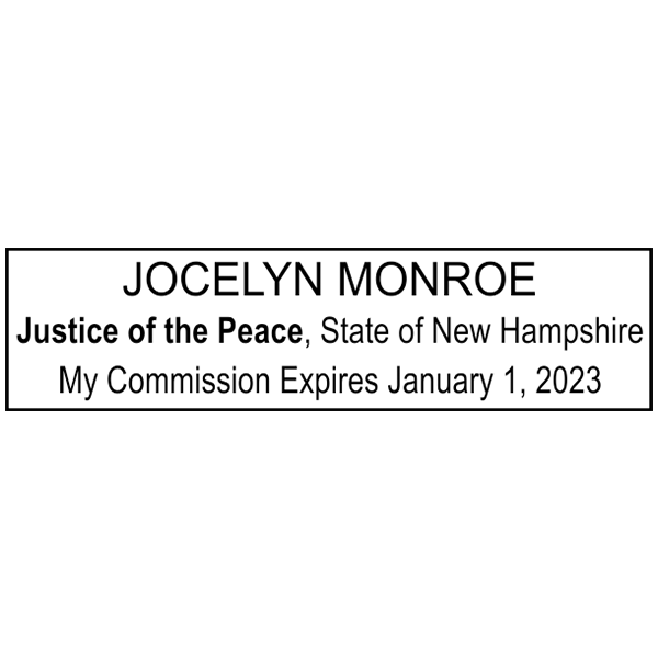New Hampshire Justice of Peace Stamp Imprint Example