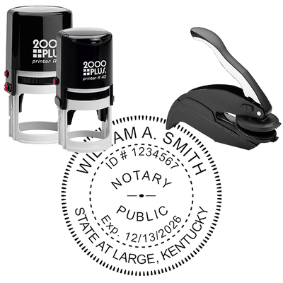 Kentucky With State at Large Round Notary Seal - alternate view