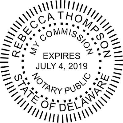 Delaware Notary Public Round Stamp Seal - alternate view