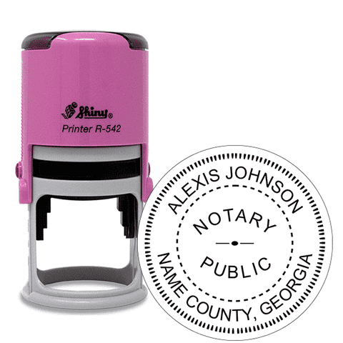 Georgia Round Pink Notary Stamp