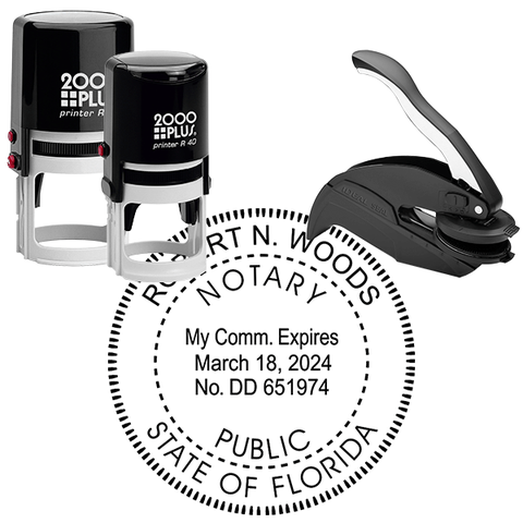 Florida Pink Rectangle Notary Stamp