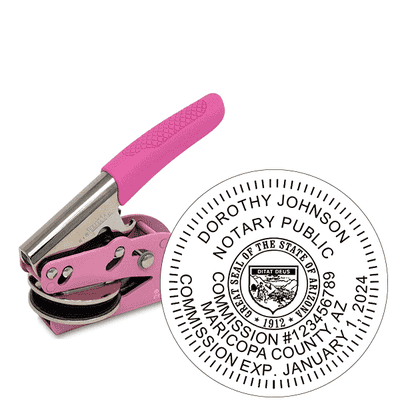 Arizona Notary Pink Seal Embosser - Round