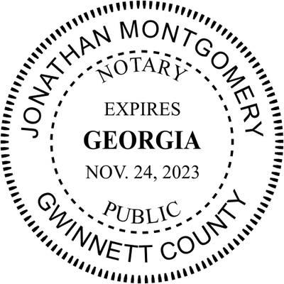 Georgia Notary Round with Expiration Seal - Choose Stamp or Embosser - alternate view