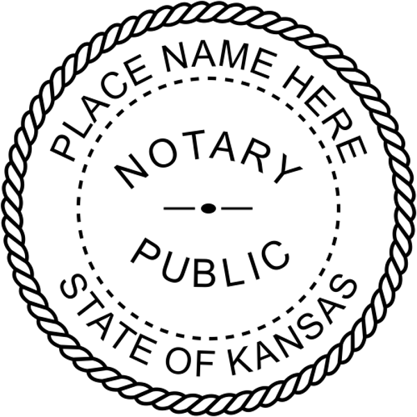 Kansas Round Notary Public Stamp