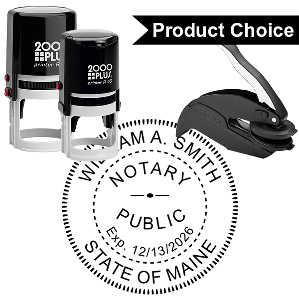 Maine Notary Round Seal
