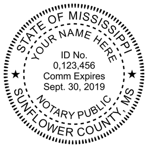 Mississippi Notary Round - Milled Imprint