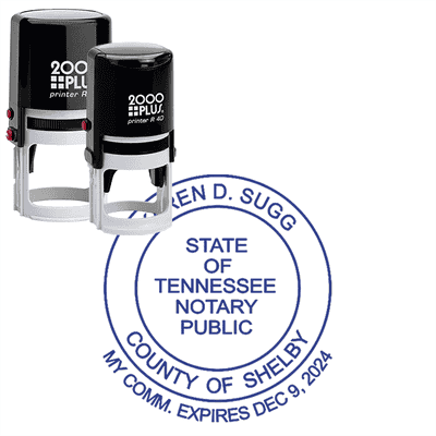 Tennessee Notary Round with Date Below Circle