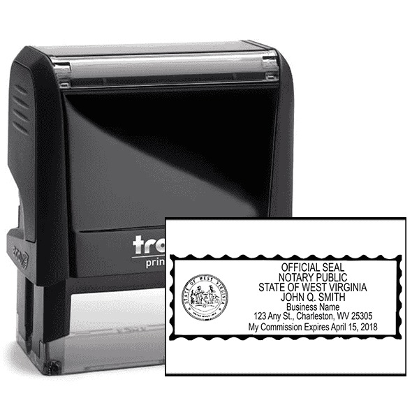 West Virginia Rectangle Business Name Notary Seal