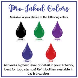 The pre-inked version of the North Carolina Notary With Expiration Date Round Stamp comes with your choice of 5 ink colors