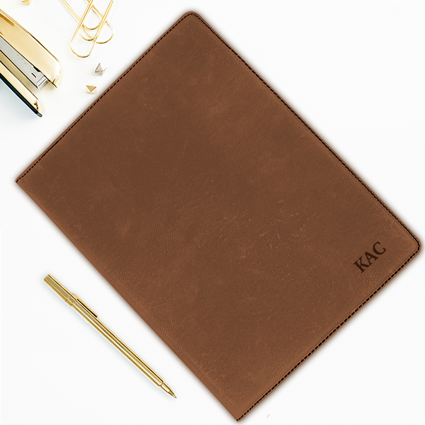 Large Custom Initials Leatherette Folio