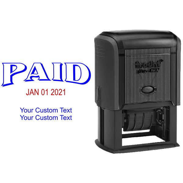 Paid Stamp with Date and Custom Text