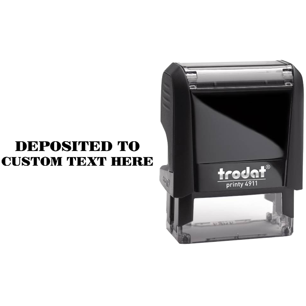Custom DEPOSITED TO Mobile Check Deposit Rubber Stamp Body and Design