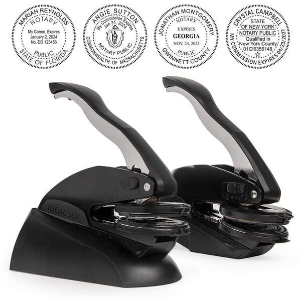 M1P desk and pocket embosser with imprints