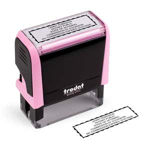 Pink Rectangle Self-Inking Notary Stamp and impression 