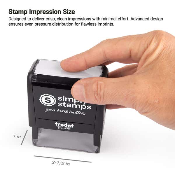 Self-inking stamp impression size