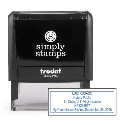 U.S. Virgin Islands Notary Stamp - Rectangle