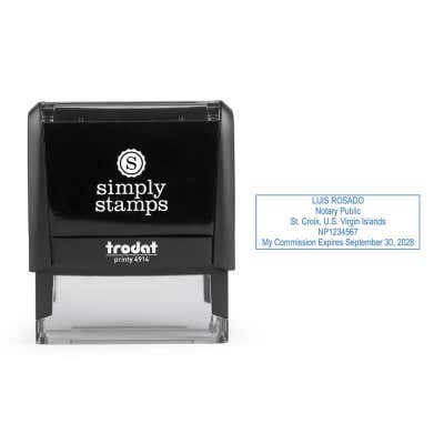 U.S. Virgin Islands Rectangle Notary Stamp - alternate view