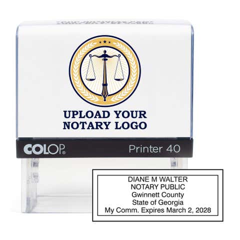 Georgia Notary Stamp with Custom Logo