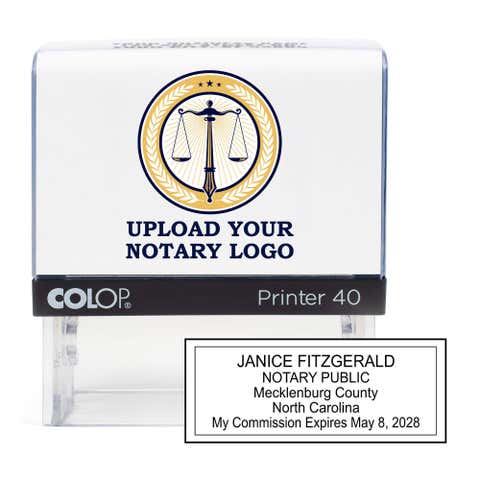 North Carolina Notary Stamp with Custom Logo