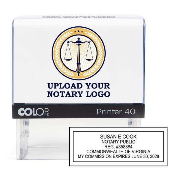 Virginia Notary Stamp with Custom Logo