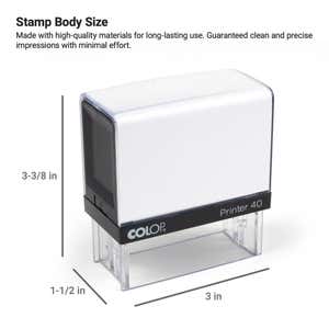 The dimensions of the COLOP stamp body