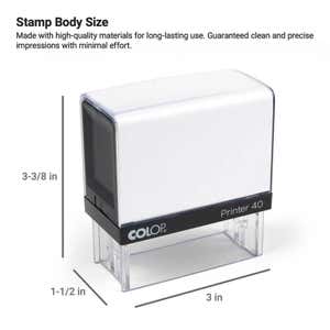 The stamp body size of the Colop Printer 40