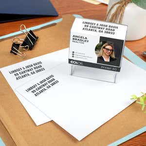 Realtor address stamp and impression on an envelope