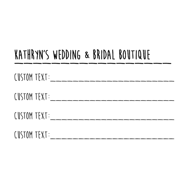 Light Boutiqe Lettering 4 Line custom Form Stamp