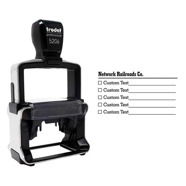 Custom Business Name With Boxes 4 Line Form Stamp with Body