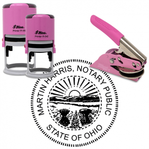 Ohio Notary Pink - Round Design