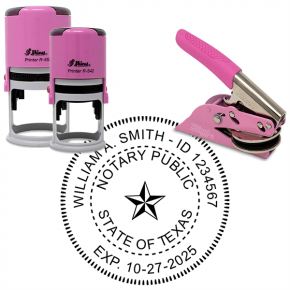 Texas Notary Pink - Round Design