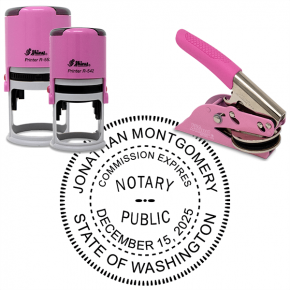 Washington Notary Pink - Round Design