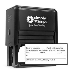 Louisiana Jurat Notary Stamp
