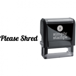 Please Shred in Script Lettering Business Stamp