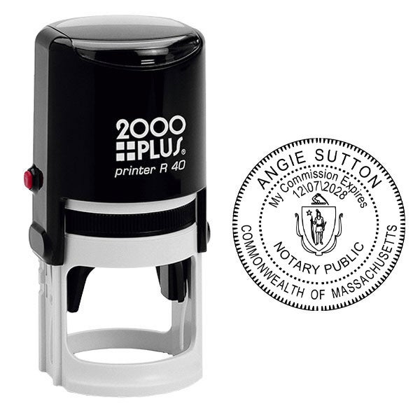Round Massachusetts Notary Stamp All State Notary