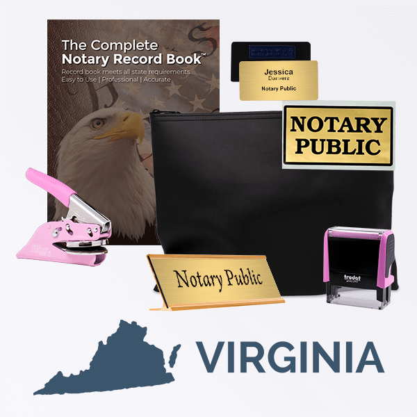 Virginia Pink Deluxe Notary Kit w/ Journal & Pouch - All State Notary