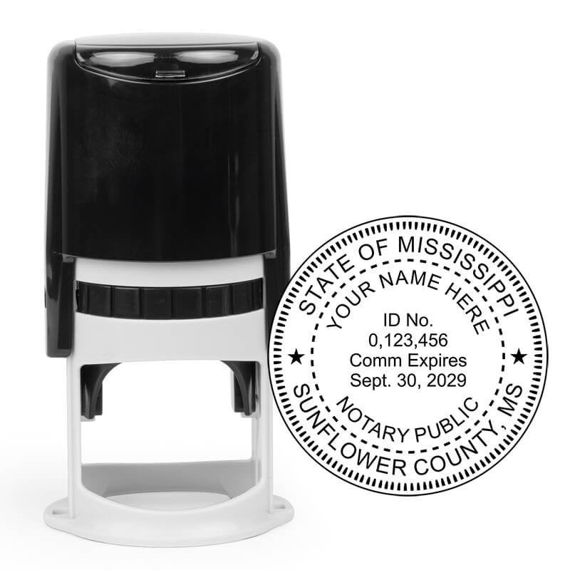 Mississippi Notary Milled Round Stamp