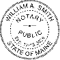 Maine Round Pink Notary Seal