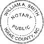 North Carolina Round Pink Notary Seal