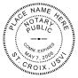 U.S. Virgin Islands Round Pink Notary Seal
