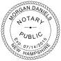 New Hampshire Pink Round Notary Stamp