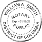 District of Columbia Washington DC Notary Public Seal
