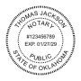 Oklahoma Round Notary Seal - Choose Stamp or Embosser