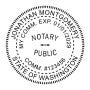 Washington State Round Notary Seal - Choose Stamp or Embosser